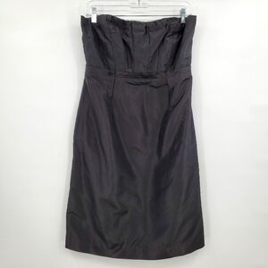 J. Crew Silk Taffeta Gracen Black Strapless Cocktail Dress